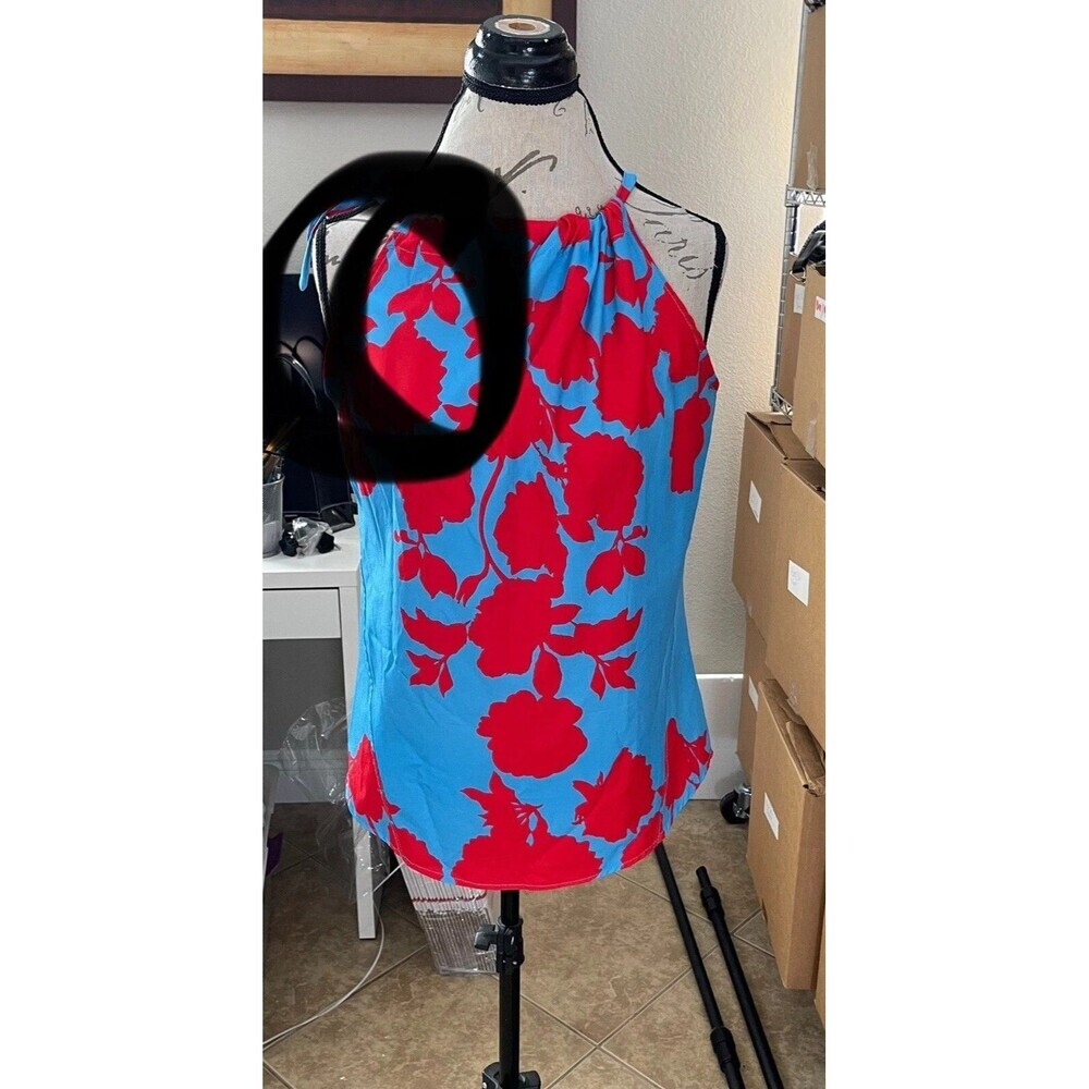Womens Blouse Sz Small Halter Beach Vacation Resort Travel Tropical Pool Party - Picture 15 of 16